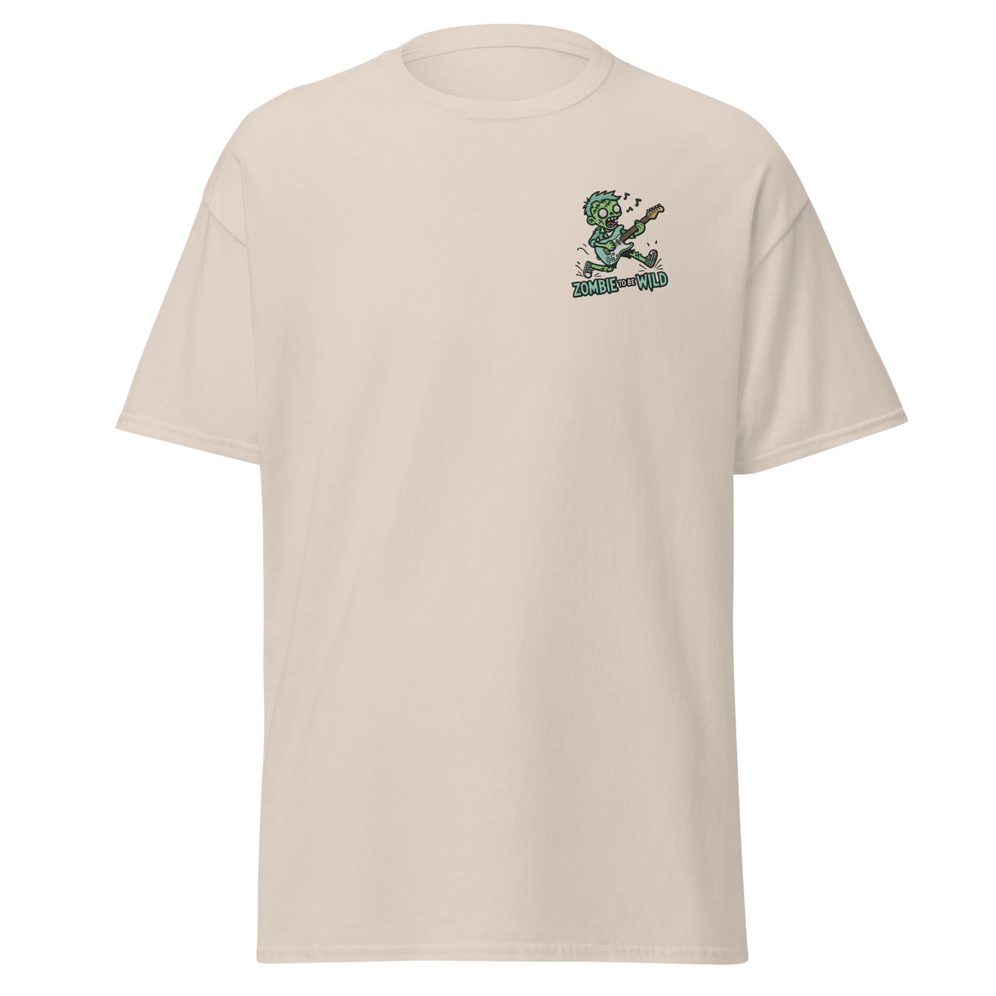 Unisex Halloween Embroidered T-Shirt – "Zombie To Be Wild!" – Fun Zombie Halloween T-Shirt - Occasion Nation Studio