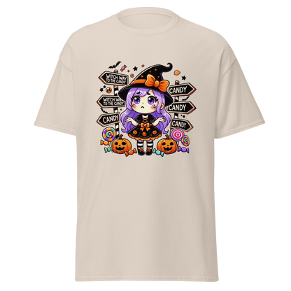 Unisex Halloween Printed T-Shirt – "Witch Way To The Party?" – Fun Halloween T-Shirt - Occasion Nation Studio