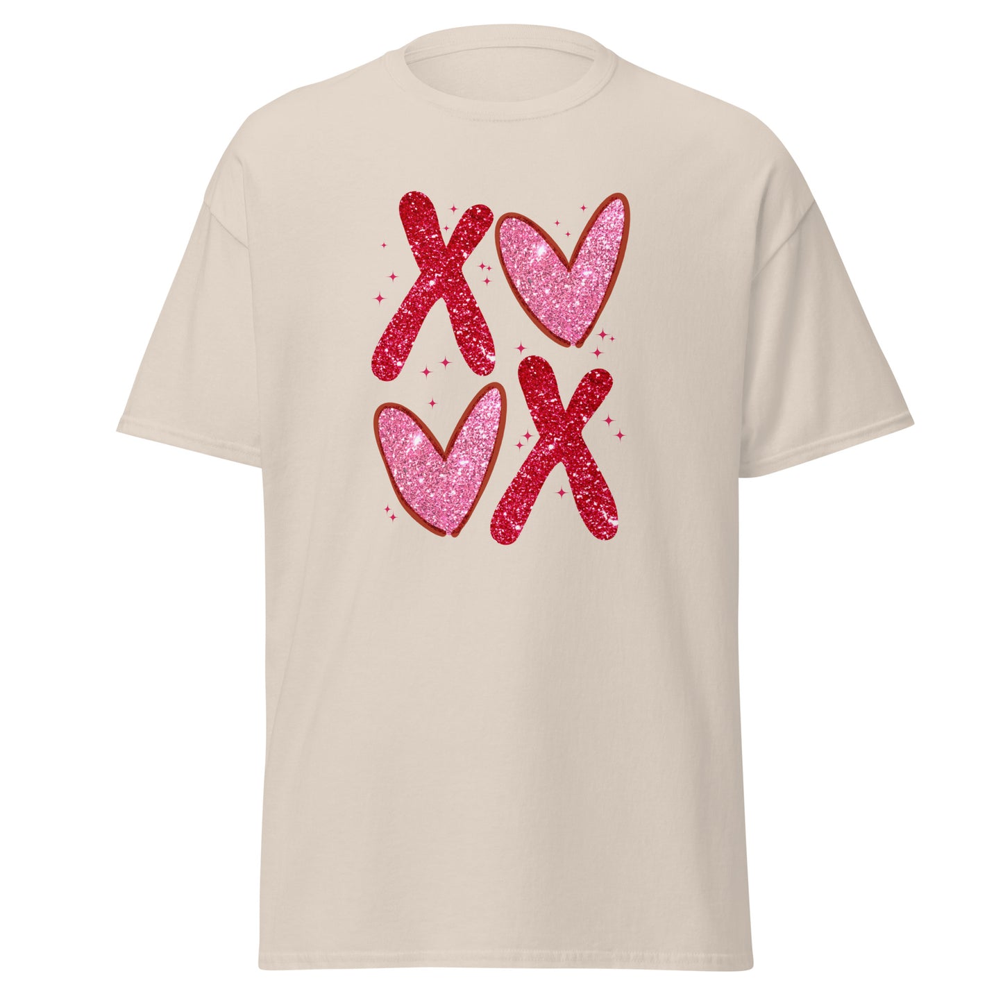 XOXO Pink Glitter - Valentine’s Day T-Shirt – Lightweight and Festive - Occasion Nation Studio