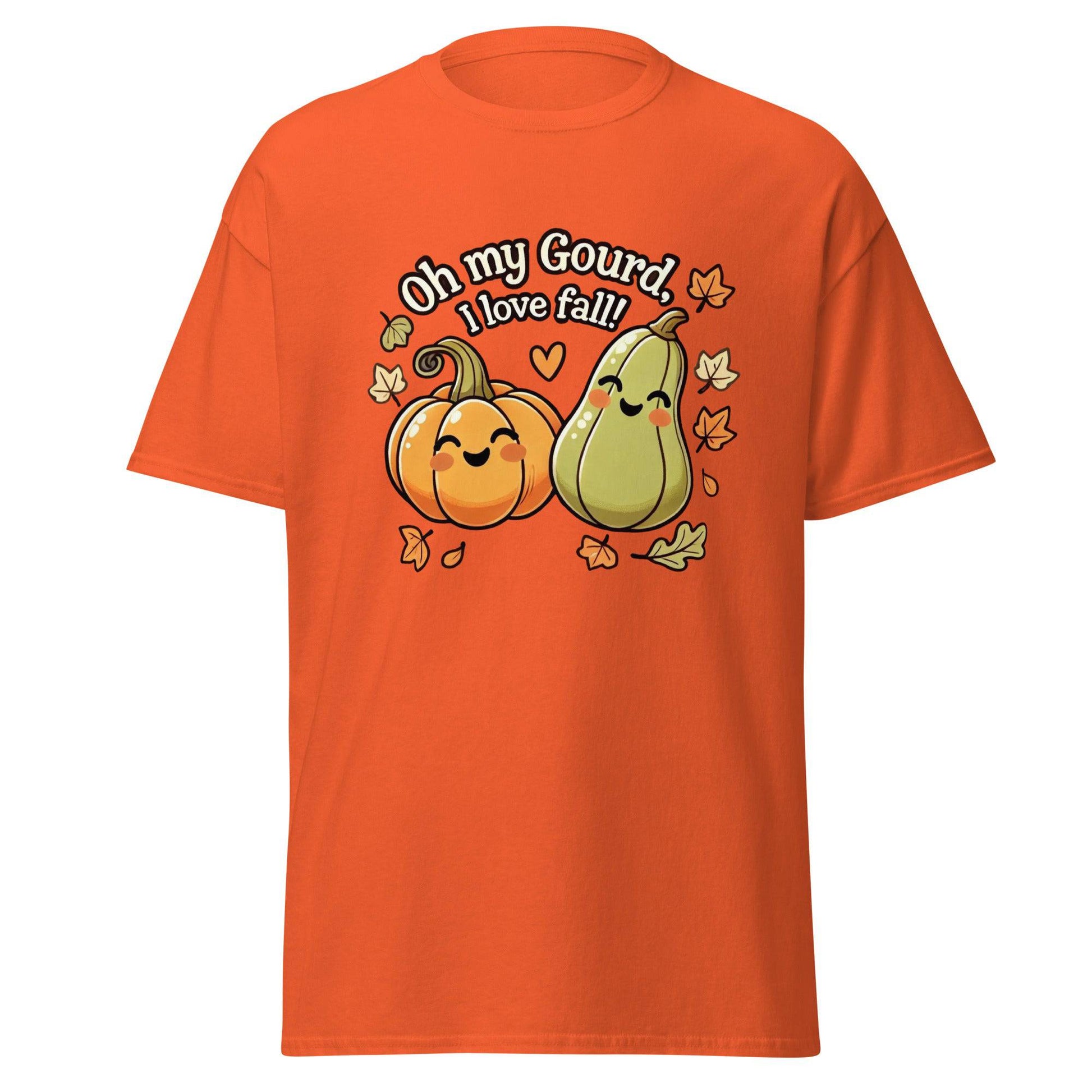 Unisex Fall Printed Tshirt – "Oh My Gourd, I Love Fall" – Fun Fall Graphic Tee for Autumn Lovers" - Occasion Nation Studio