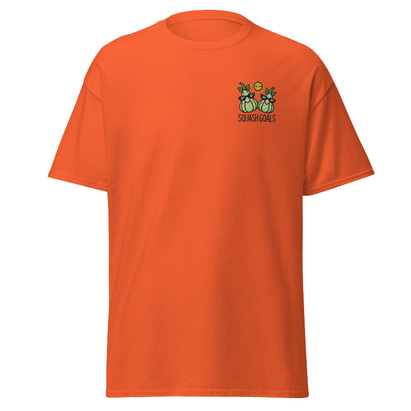 Unisex Fall Embroidered T-Shirt – "Squash Goals" - Occasion Nation Studio