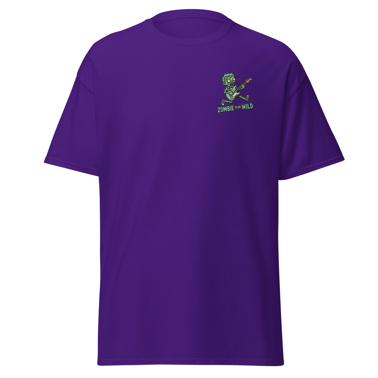 Unisex Halloween Embroidered T-Shirt – "Zombie To Be Wild!" – Fun Zombie Halloween T-Shirt - Occasion Nation Studio