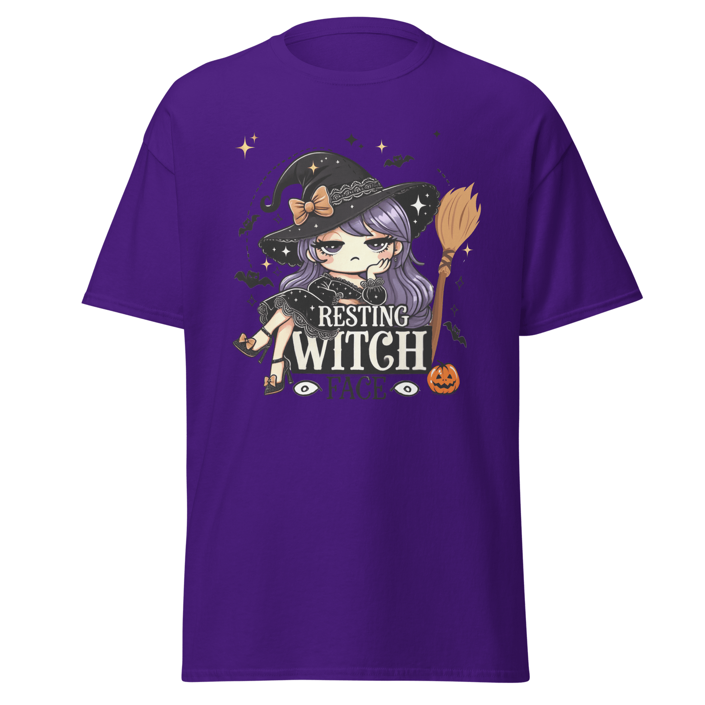 Unisex Halloween Printed T-Shirt – "Resting Witch Face" – Fun Witch Halloween T-Shirt - Occasion Nation Studio