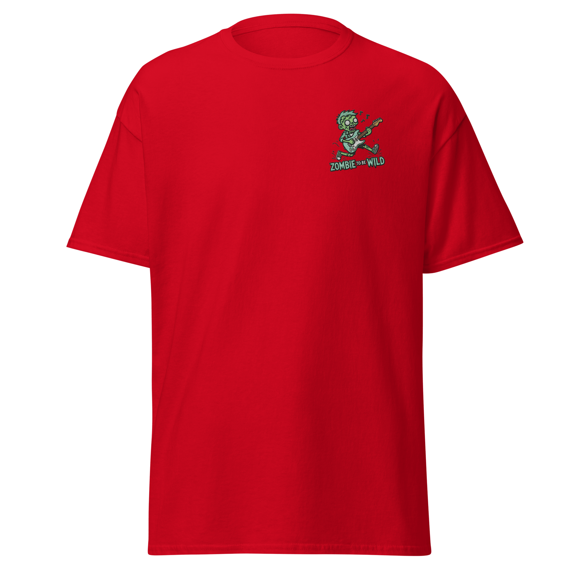 Unisex Halloween Embroidered T-Shirt – "Zombie To Be Wild!" – Fun Zombie Halloween T-Shirt - Occasion Nation Studio