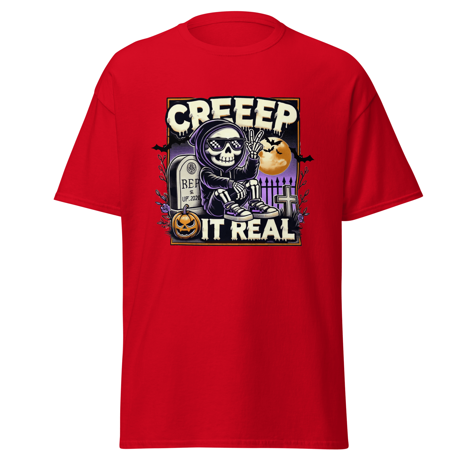 Unisex Halloween Printed T-Shirt – "Creep It Real!" – Fun Halloween T-Shirt - Occasion Nation Studio