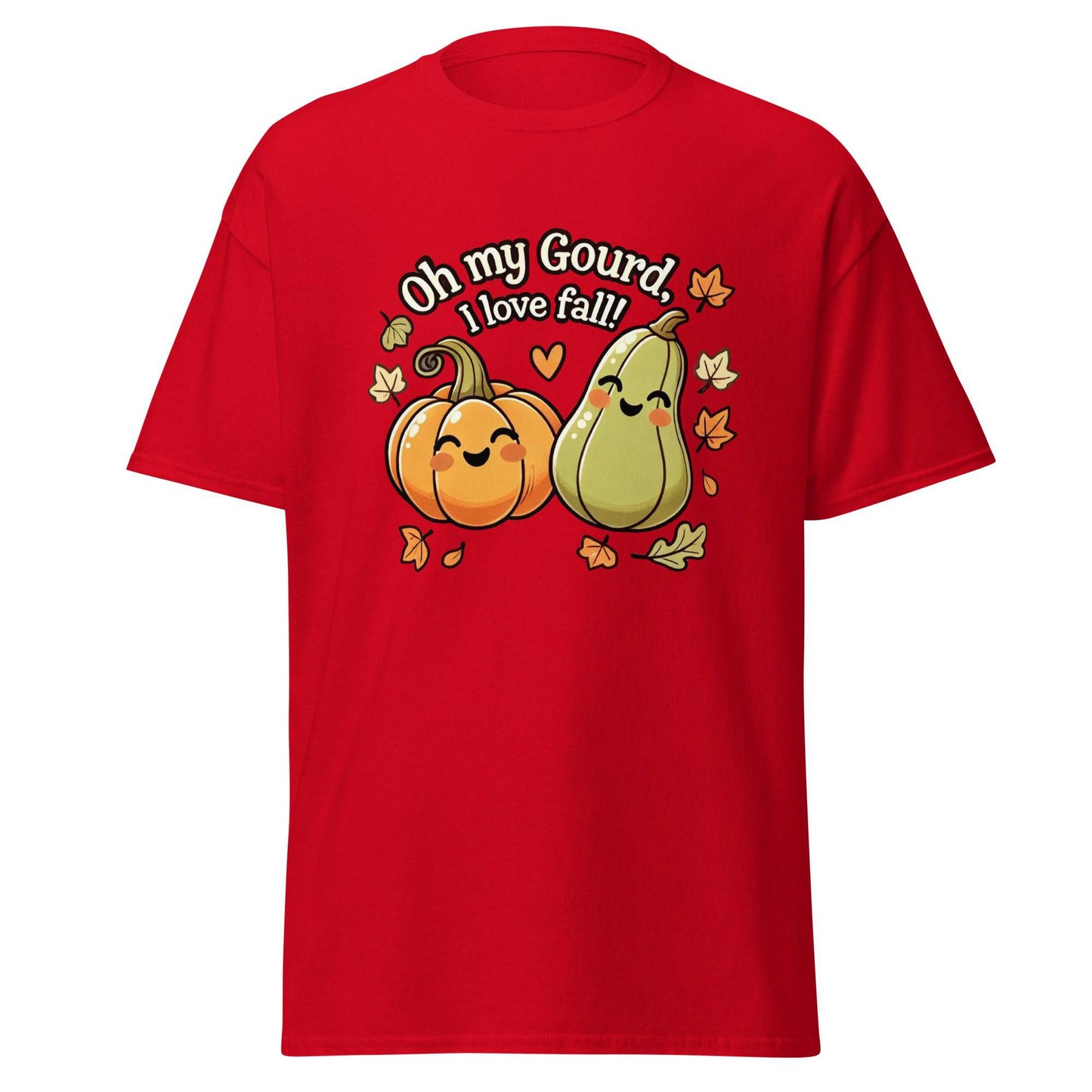 Unisex Fall Printed Tshirt – "Oh My Gourd, I Love Fall" – Fun Fall Graphic Tee for Autumn Lovers" - Occasion Nation Studio