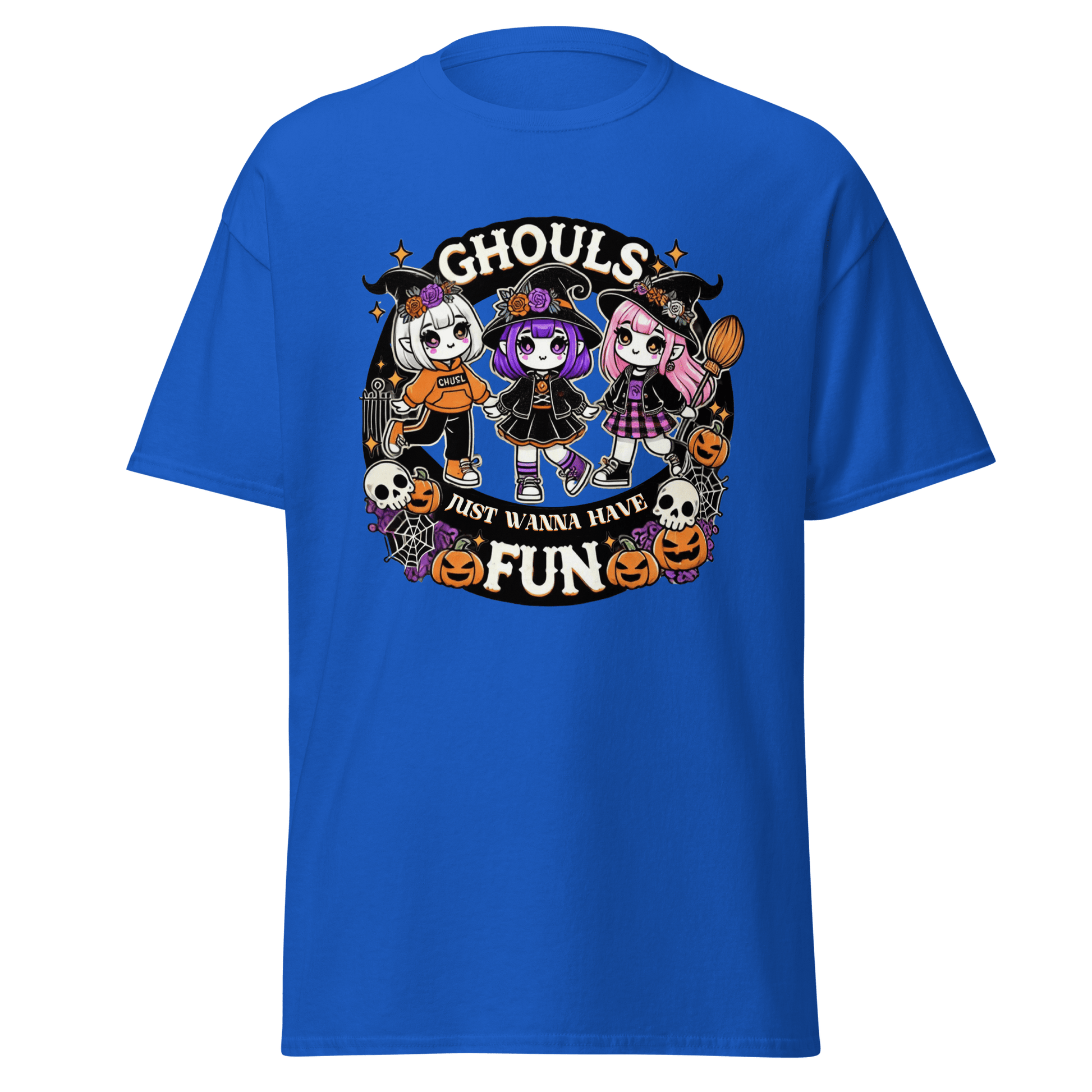 Unisex Halloween Printed T-Shirt – "Ghouls Just Wanna Have Fun" – Fun Halloween T-Shirt - Occasion Nation Studio