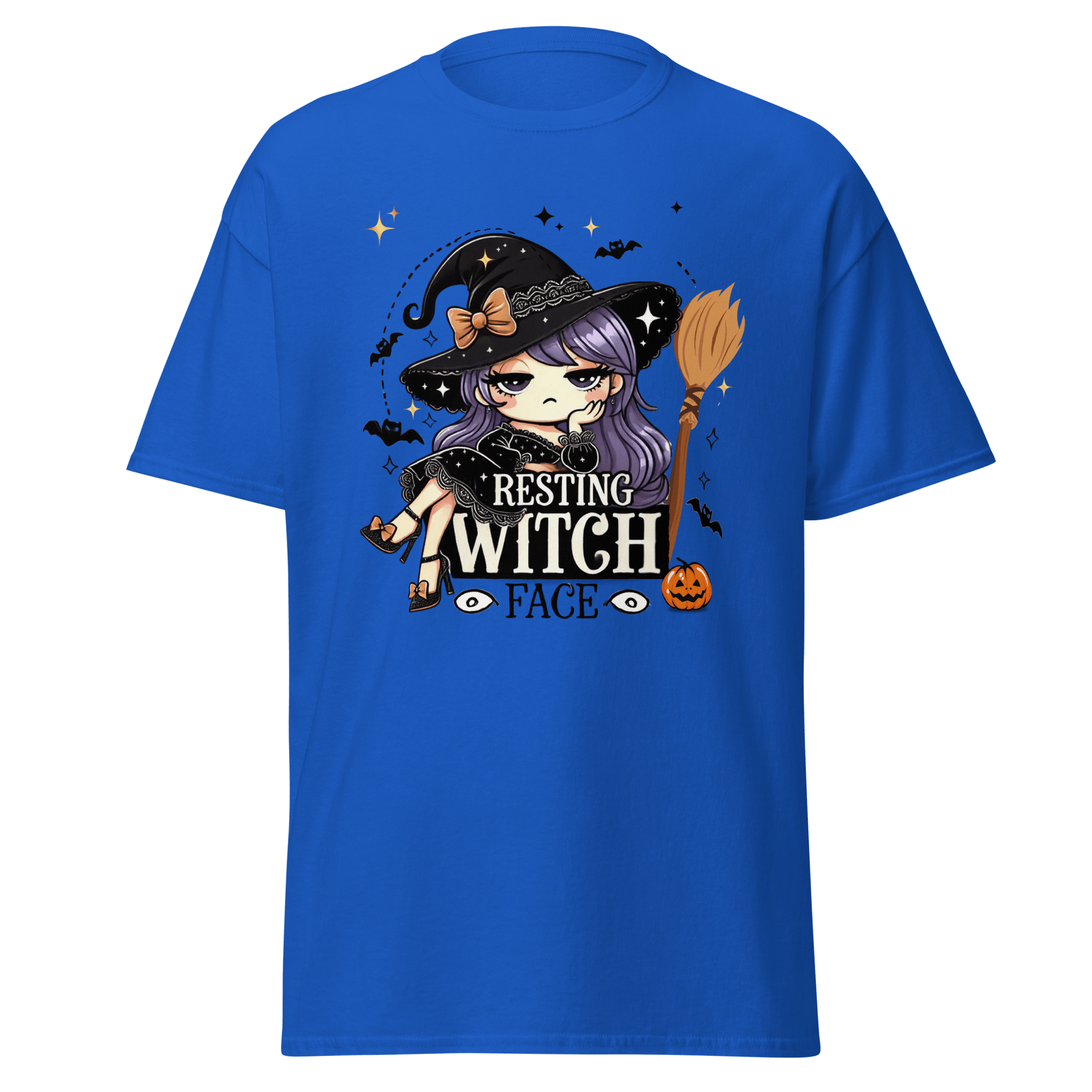 Unisex Halloween Printed T-Shirt – "Resting Witch Face" – Fun Witch Halloween T-Shirt - Occasion Nation Studio