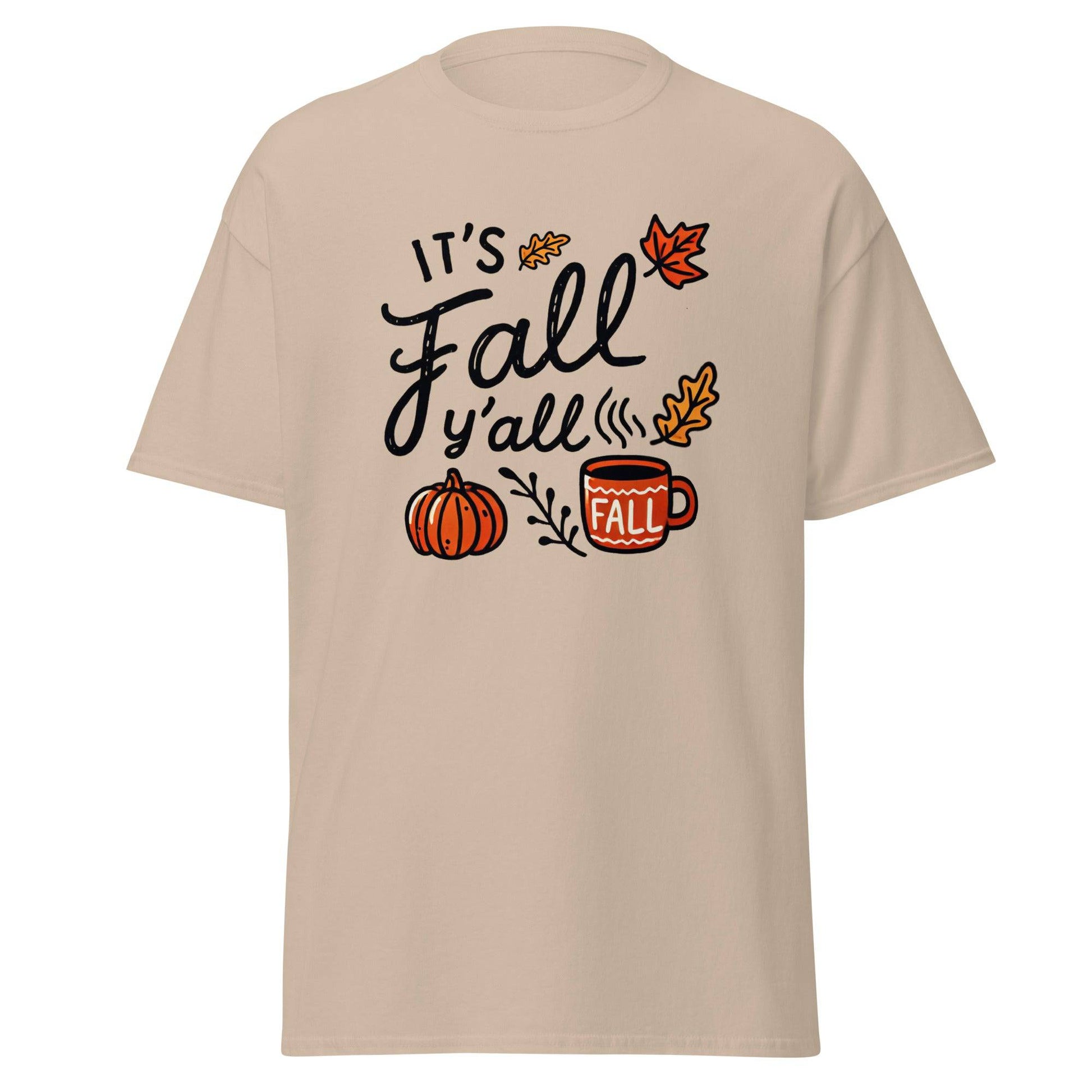 Unisex Fall Printed T-Shirt – "It’s Fall Y’all" – Cozy Autumn T-Shirt for Fall Lovers - Occasion Nation Studio