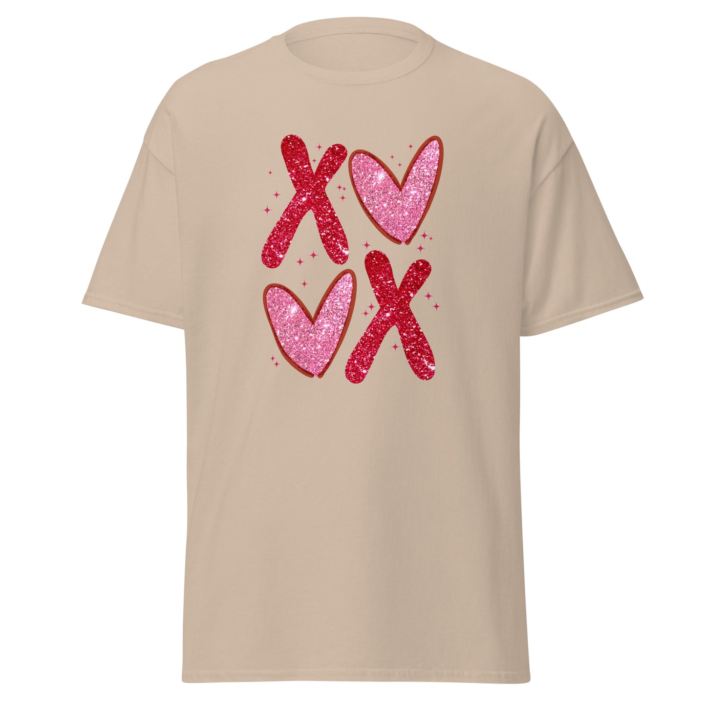 XOXO Pink Glitter - Valentine’s Day T-Shirt – Lightweight and Festive - Occasion Nation Studio