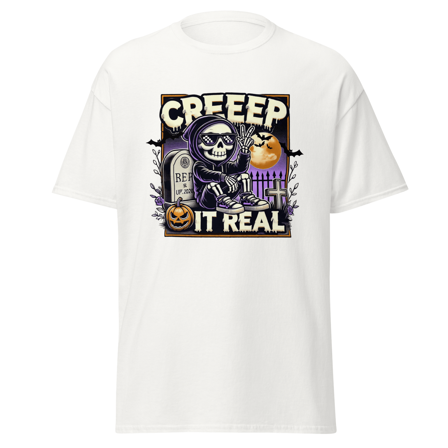 Unisex Halloween Printed T-Shirt – "Creep It Real!" – Fun Halloween T-Shirt - Occasion Nation Studio