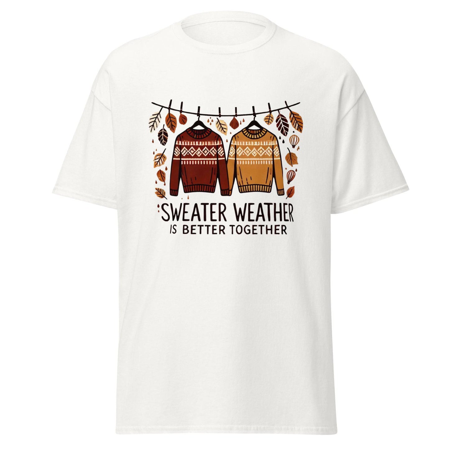 Unisex Fall Printed T-Shirt – "Sweater Weather is Better Together" – Fun Fall Graphic Tee for Cozy Days" - Occasion Nation Studio