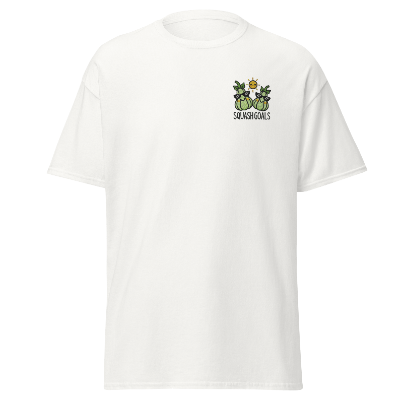 Unisex Fall Embroidered T-Shirt – "Squash Goals" - Occasion Nation Studio