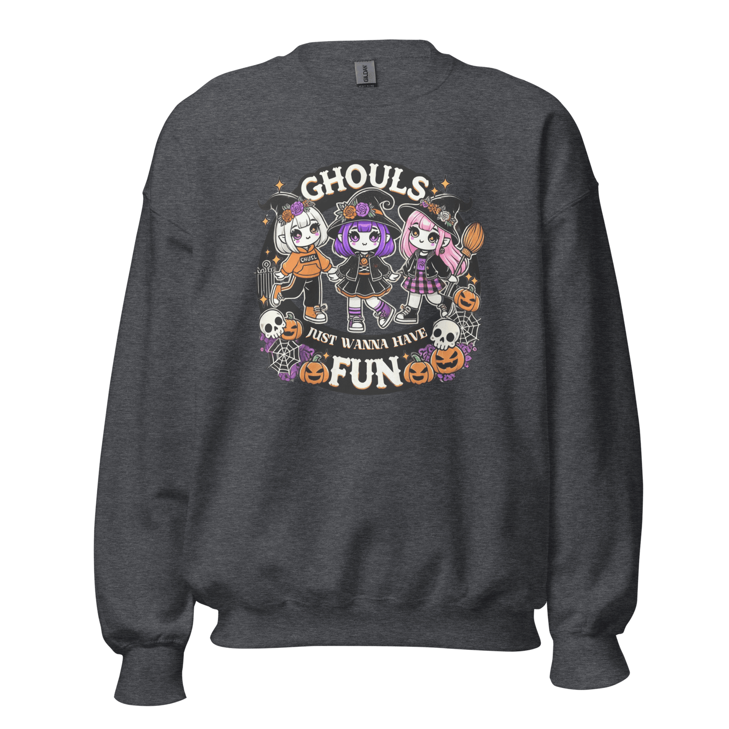 Unisex Halloween Printed Sweatshirt – "Ghouls Just Wanna Have Fun" – Fun Halloween Sweatshirt - Occasion Nation Studio