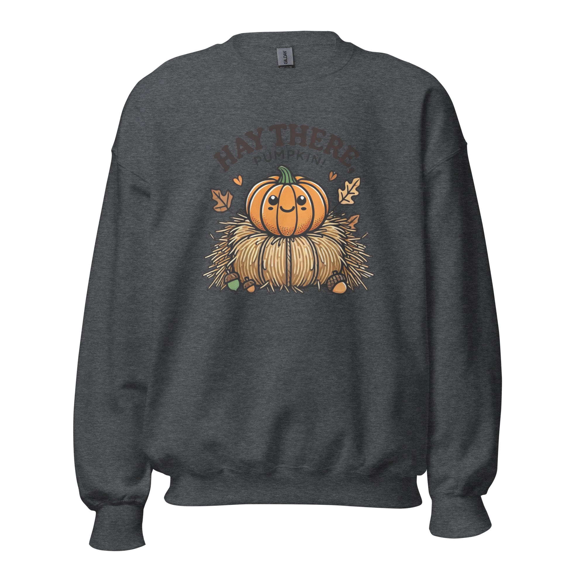 Unisex Fall Printed Sweatshirt – "Hay There, Pumpkin!" – Cozy Fall Sweatshirt for Autumn Lovers - Occasion Nation Studio