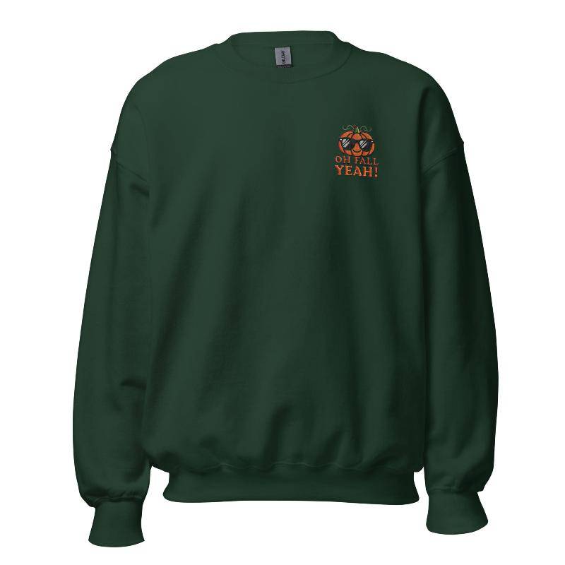 Unisex Fall Embroidered Sweatshirt – "Oh Fall, Yeah!" - Occasion Nation Studio