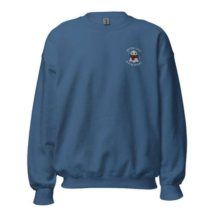 Unisex Fall Embroidered Sweatshirt – "Gettin' Cozy, Stayin' Spooky" - Occasion Nation Studio