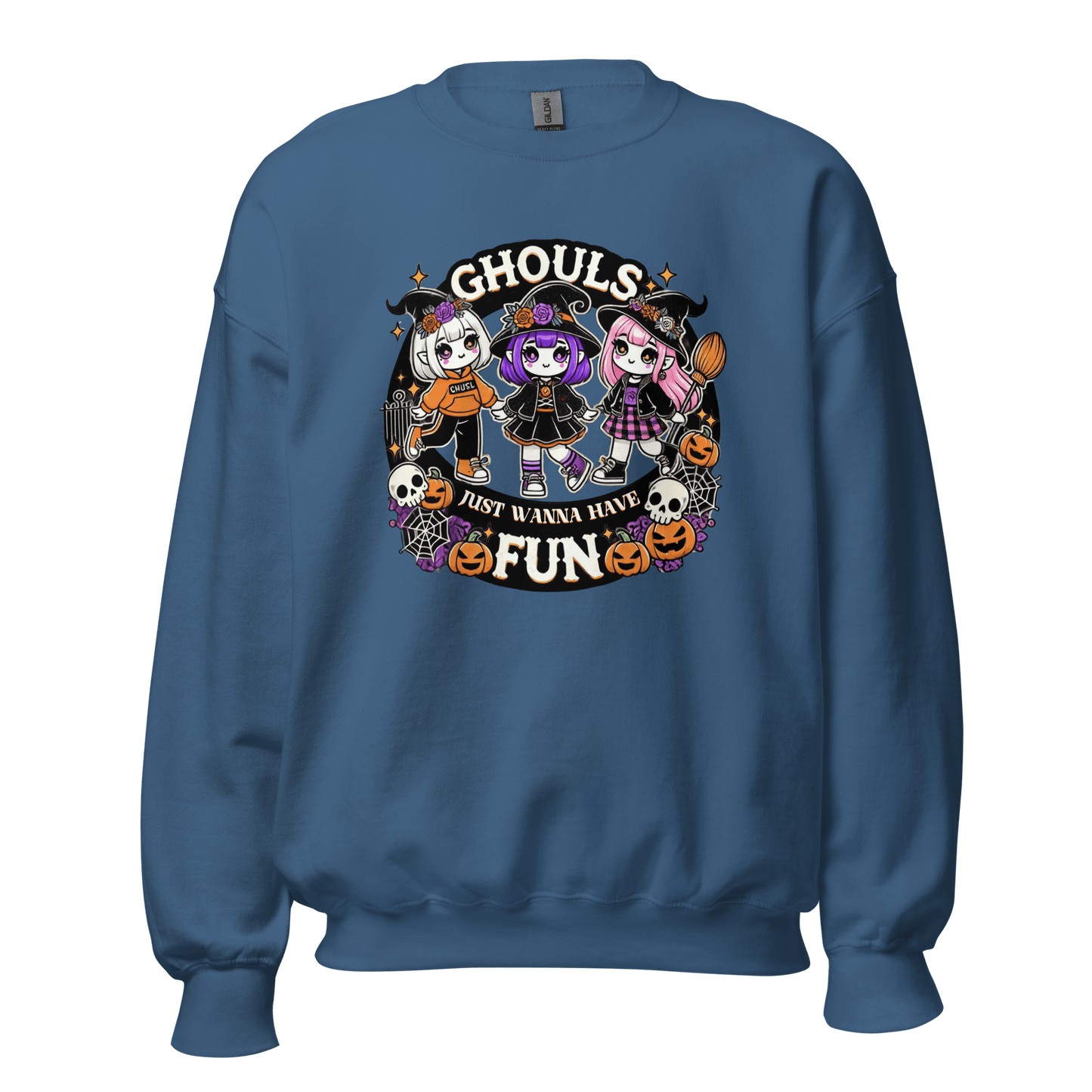 Unisex Halloween Printed Sweatshirt – "Ghouls Just Wanna Have Fun" – Fun Halloween Sweatshirt - Occasion Nation Studio