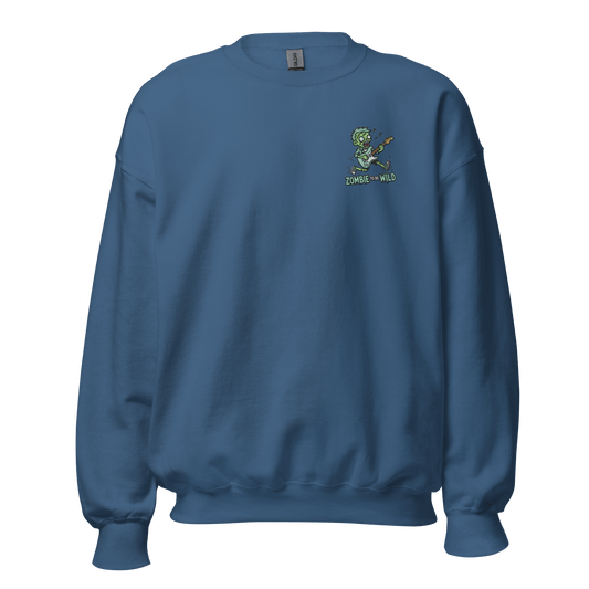 Unisex Halloween Embroidered Sweatshirt – "Zombie To Be Wild" – Fun Zombie Halloween Sweatshirt - Occasion Nation Studio