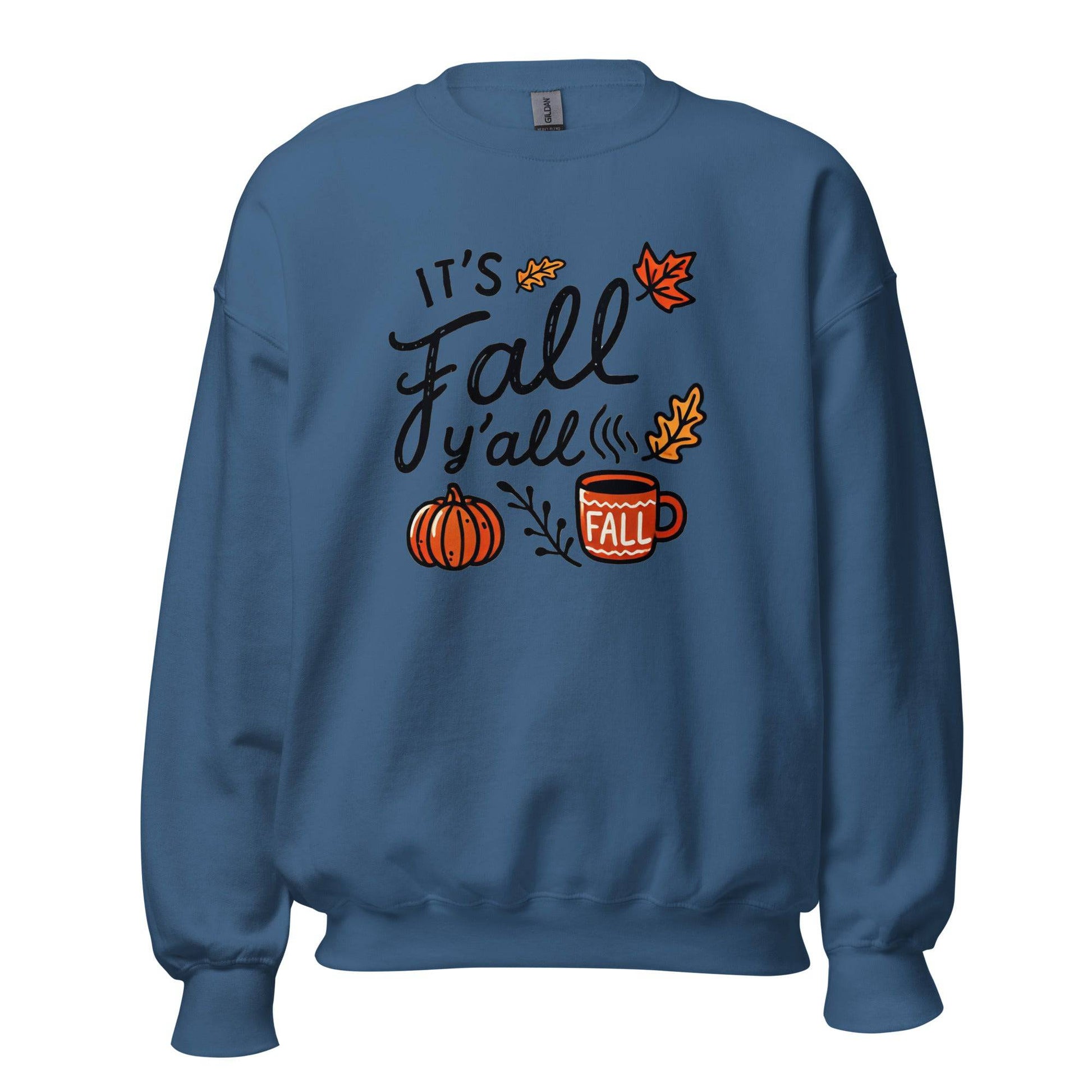 Unisex Fall Printed Sweatshirt – "It’s Fall Y’all" – Cozy Unisex Fall Sweatshirt for Autumn Lovers - Occasion Nation Studio