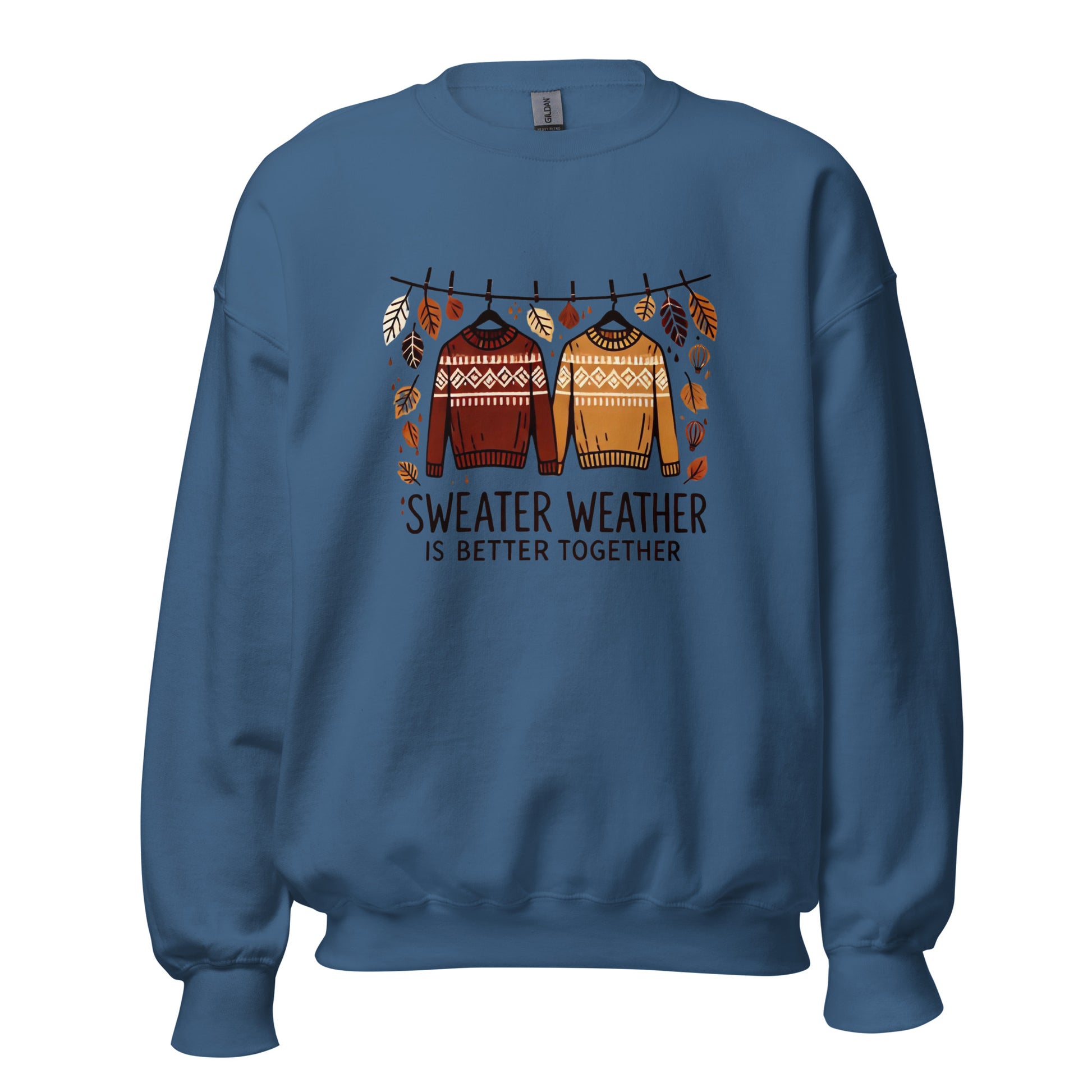 Unisex Fall Printed Sweatshirt – "Sweater Weather is Better Together" – Cozy Fall Sweatshirt for Couples & Friends" - Occasion Nation Studio