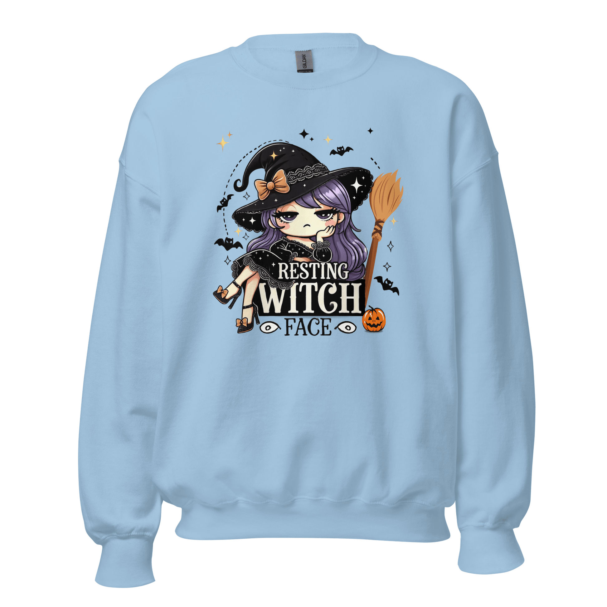 Unisex Halloween Printed Sweatshirt – "Resting Witch Face" – Fun Witch Halloween Sweatshirt - Occasion Nation Studio