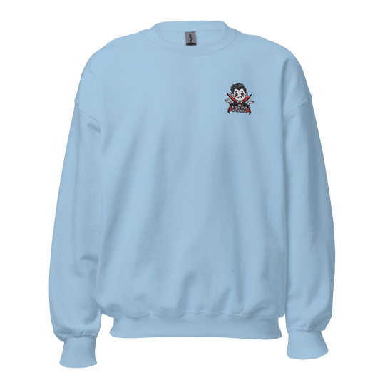 Unisex Halloween Embroidered Sweatshirt – "A Real Pain In The Neck" – Vampire Halloween Sweatshirt - Occasion Nation Studio