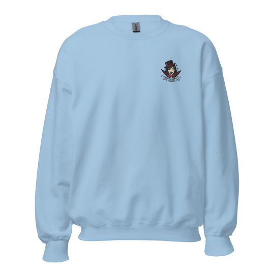 Unisex Halloween Embroidered Sweatshirt – "Feeling Fang-cy Tonight!" – Vampire Fangs Halloween Sweatshirt - Occasion Nation Studio