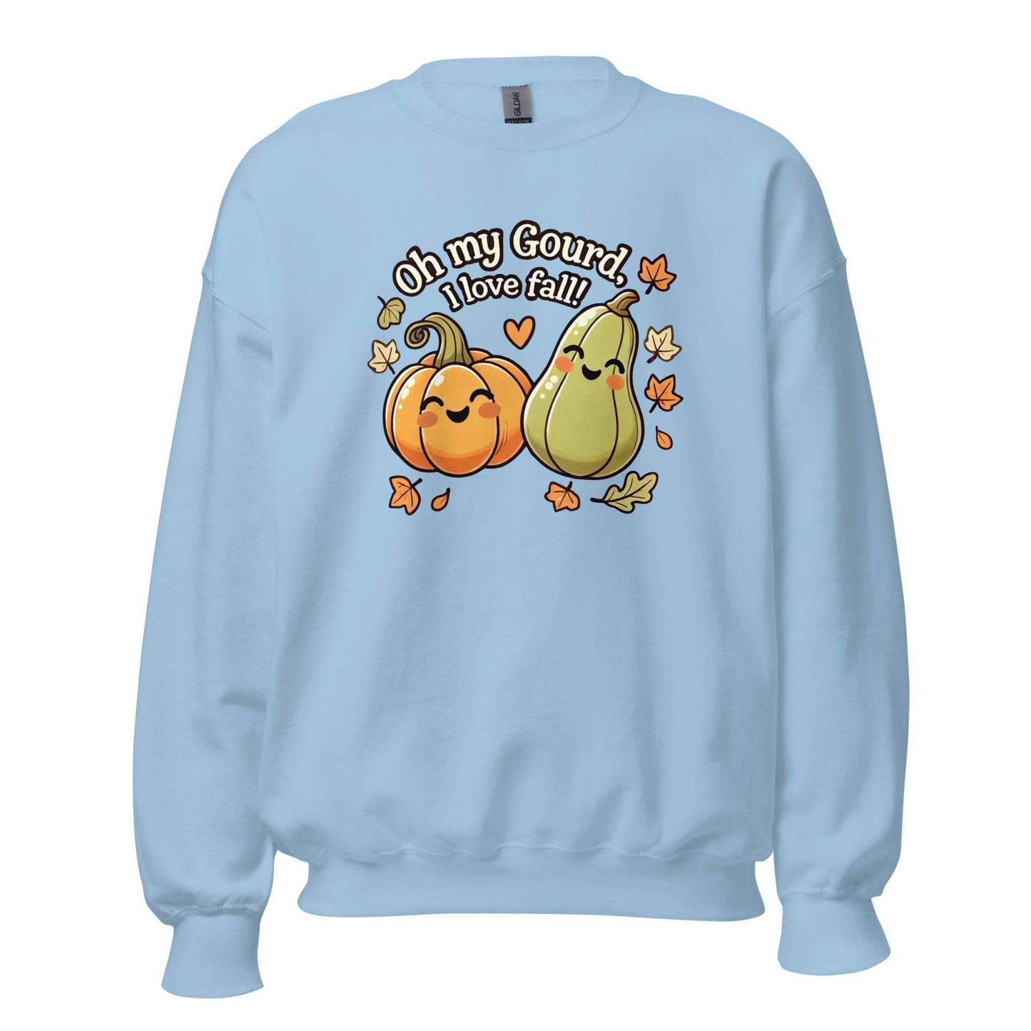 Unisex Fall Printed Sweatshirt – "Oh My Gourd, I Love Fall" – Cozy Unisex Fall Sweatshirt for Autumn Lovers - Occasion Nation Studio