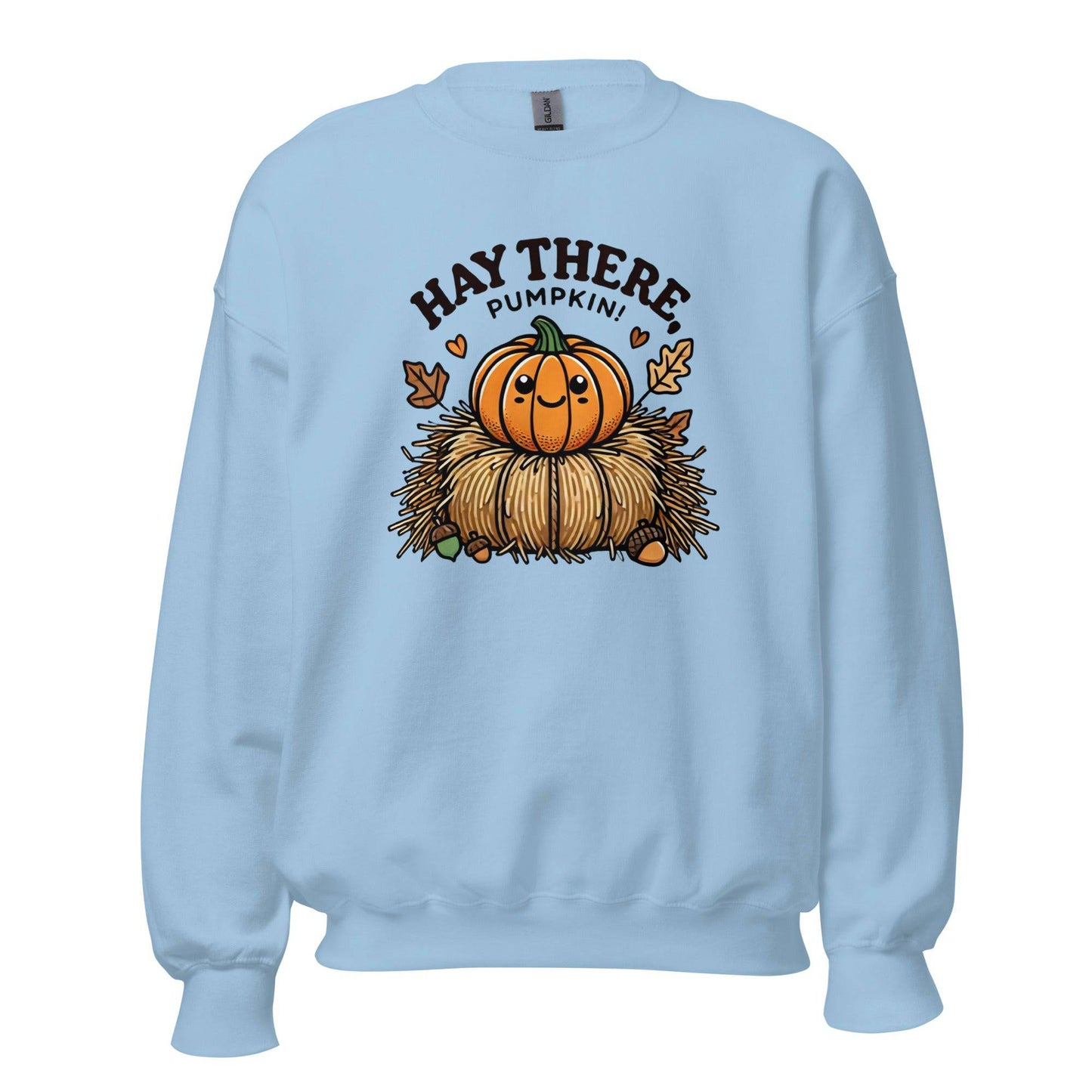 Unisex Fall Printed Sweatshirt – "Hay There, Pumpkin!" – Cozy Fall Sweatshirt for Autumn Lovers - Occasion Nation Studio