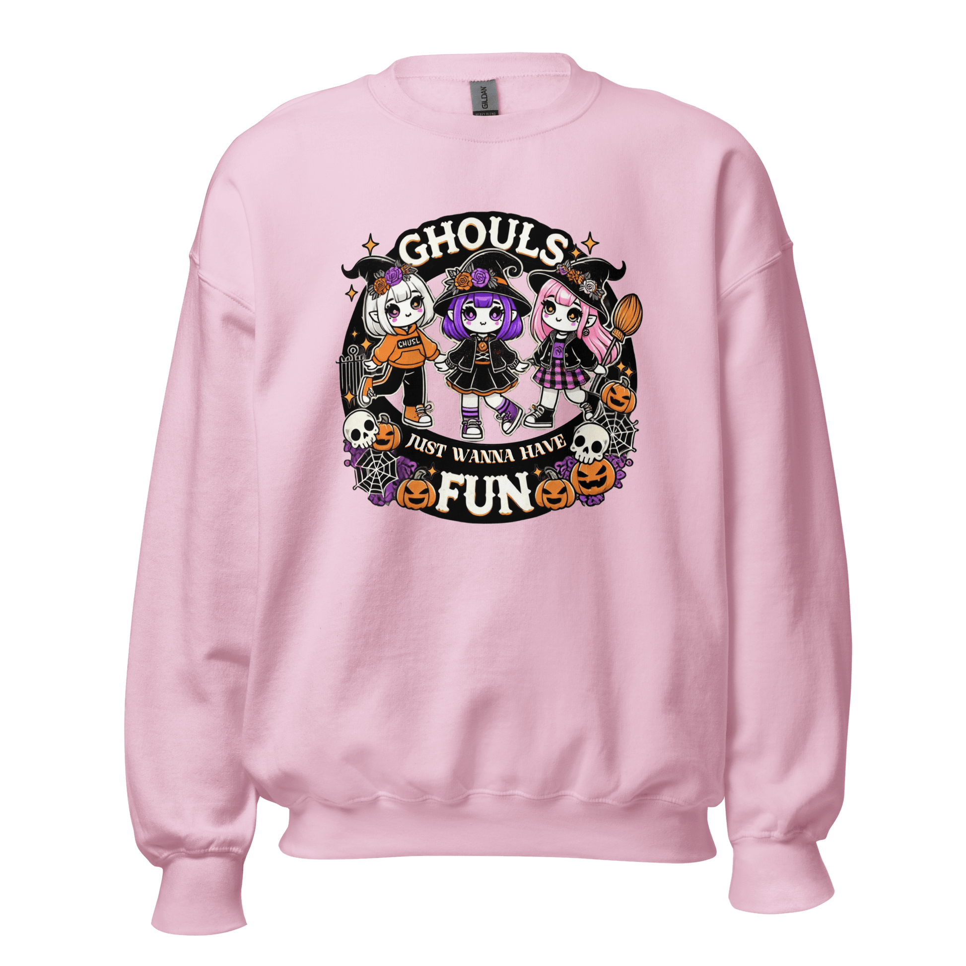 Unisex Halloween Printed Sweatshirt – "Ghouls Just Wanna Have Fun" – Fun Halloween Sweatshirt - Occasion Nation Studio