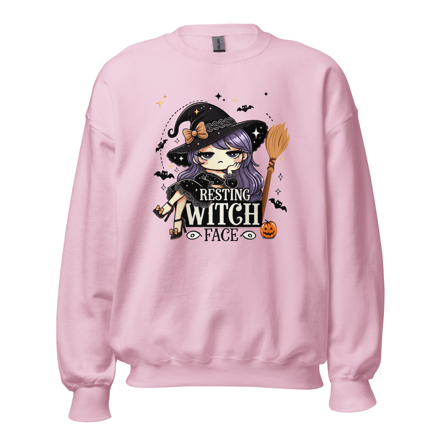 Unisex Halloween Printed Sweatshirt – "Resting Witch Face" – Fun Witch Halloween Sweatshirt - Occasion Nation Studio