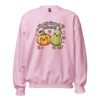 Unisex Fall Printed Sweatshirt – "Oh My Gourd, I Love Fall" – Cozy Unisex Fall Sweatshirt for Autumn Lovers - Occasion Nation Studio