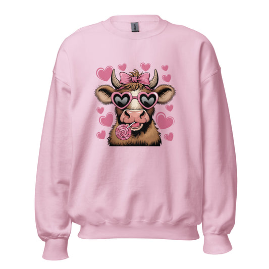 Love Highland Pink - Valentine’s Day Sweatshirt – Cozy & Stylish Love-Inspired - Occasion Nation Studio