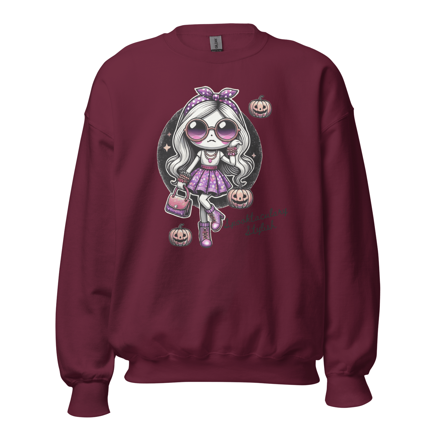 Unisex Halloween Printed Sweatshirt – "Spooktacularly Stylish" – Fun Halloween Sweatshirt - Occasion Nation Studio