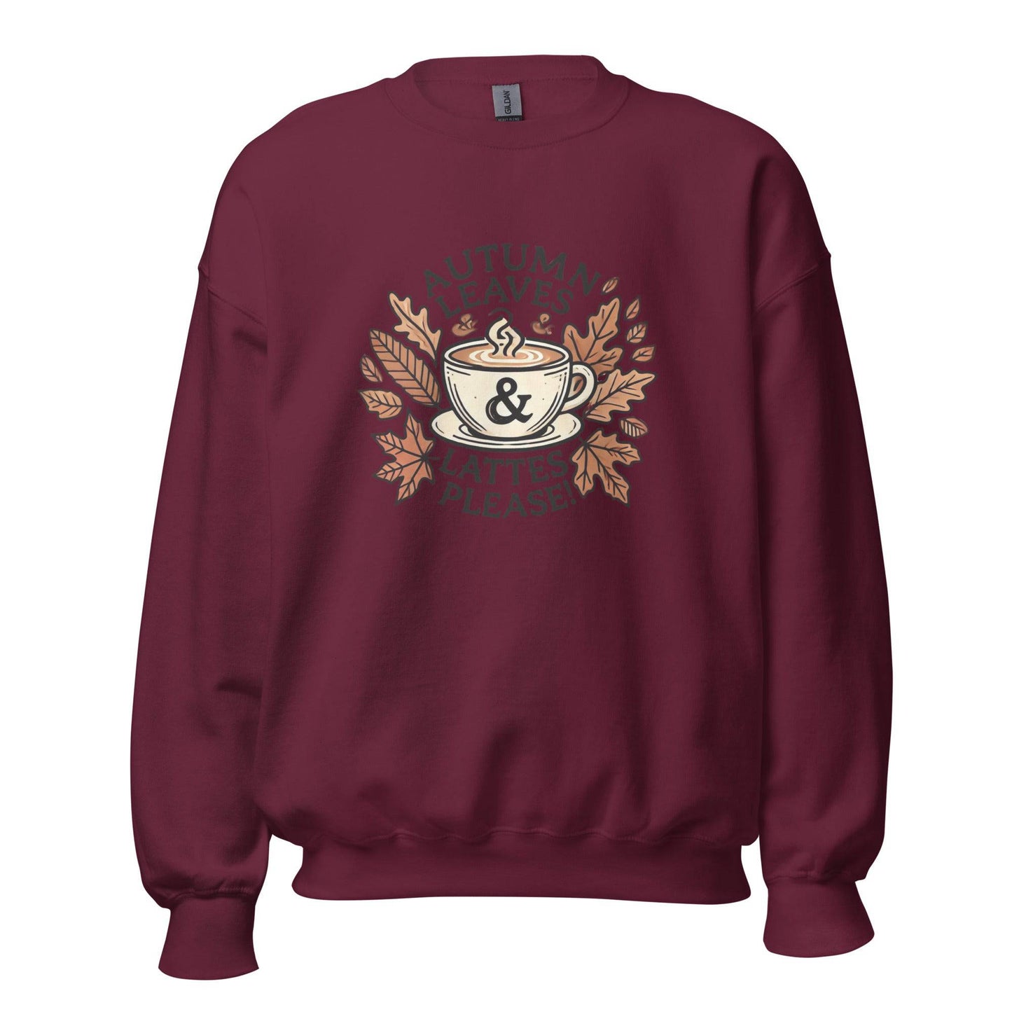 Unisex Fall Printed Sweatshirt – "Autumn Leaves, Lattes Please!" – Cozy Fall Sweatshirt for Autumn Lovers - Occasion Nation Studio