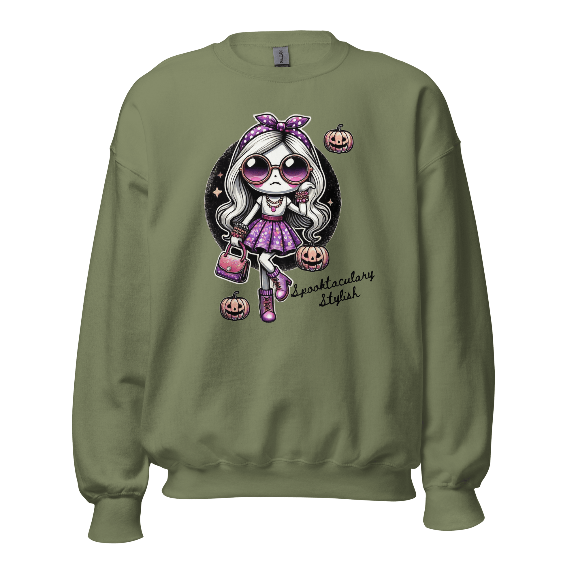 Unisex Halloween Printed Sweatshirt – "Spooktacularly Stylish" – Fun Halloween Sweatshirt - Occasion Nation Studio