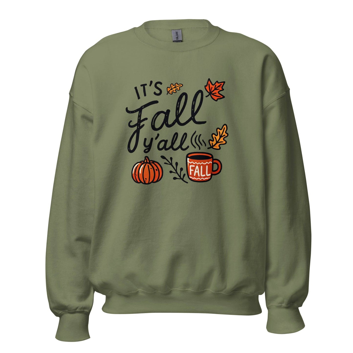 Unisex Fall Printed Sweatshirt – "It’s Fall Y’all" – Cozy Unisex Fall Sweatshirt for Autumn Lovers - Occasion Nation Studio