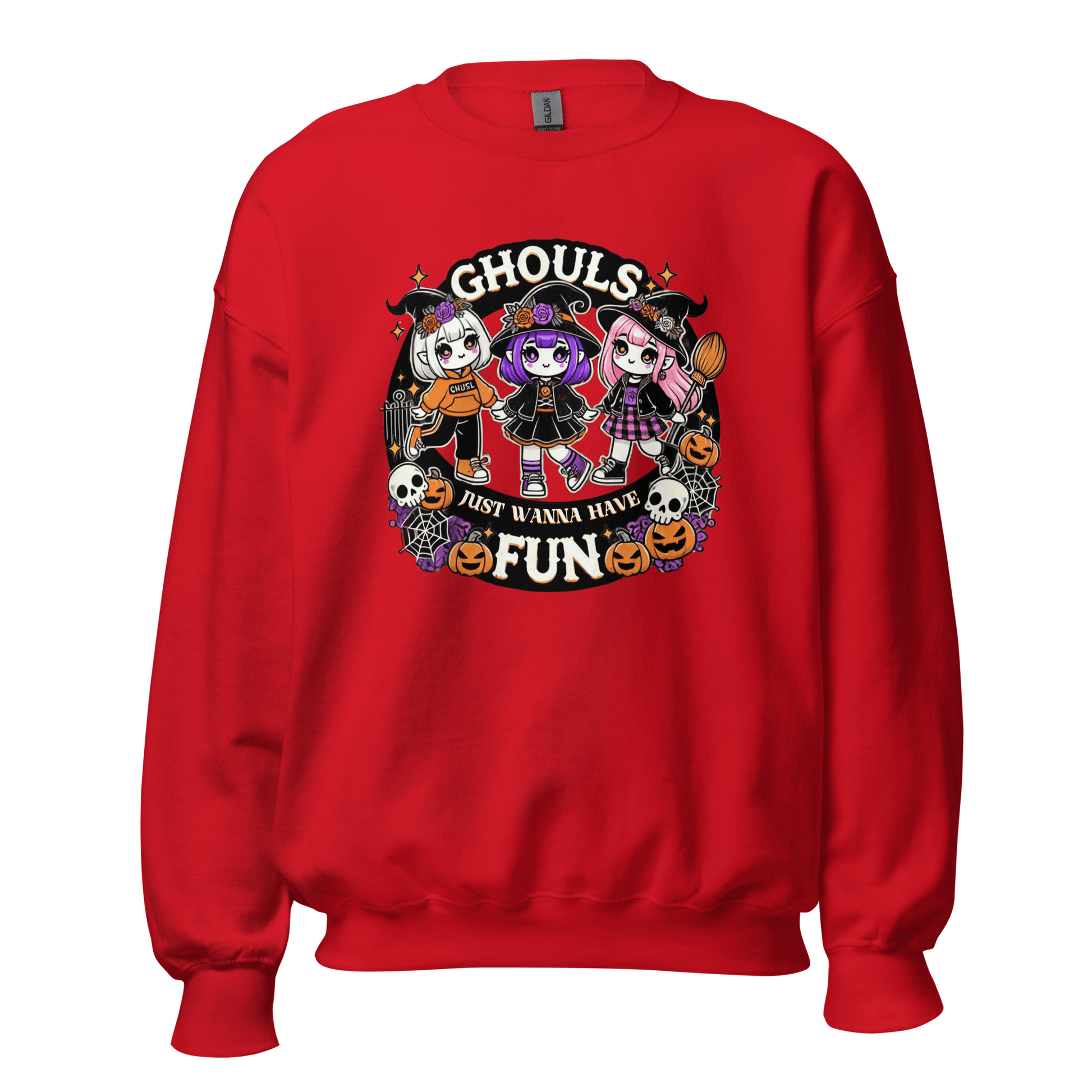 Unisex Halloween Printed Sweatshirt – "Ghouls Just Wanna Have Fun" – Fun Halloween Sweatshirt - Occasion Nation Studio