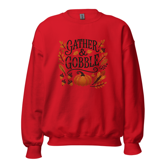 Red - Thanksgiving Sweatshirt - Gather & Gobble