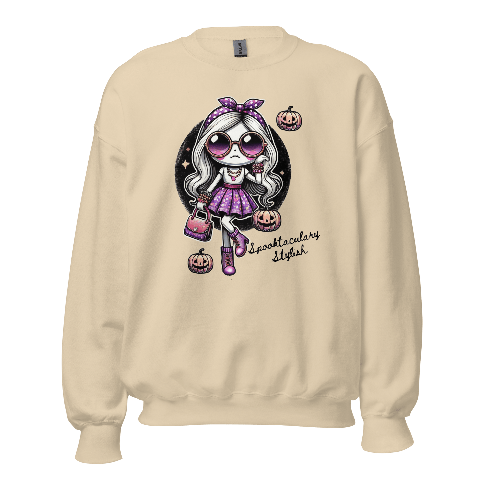 Unisex Halloween Printed Sweatshirt – "Spooktacularly Stylish" – Fun Halloween Sweatshirt - Occasion Nation Studio