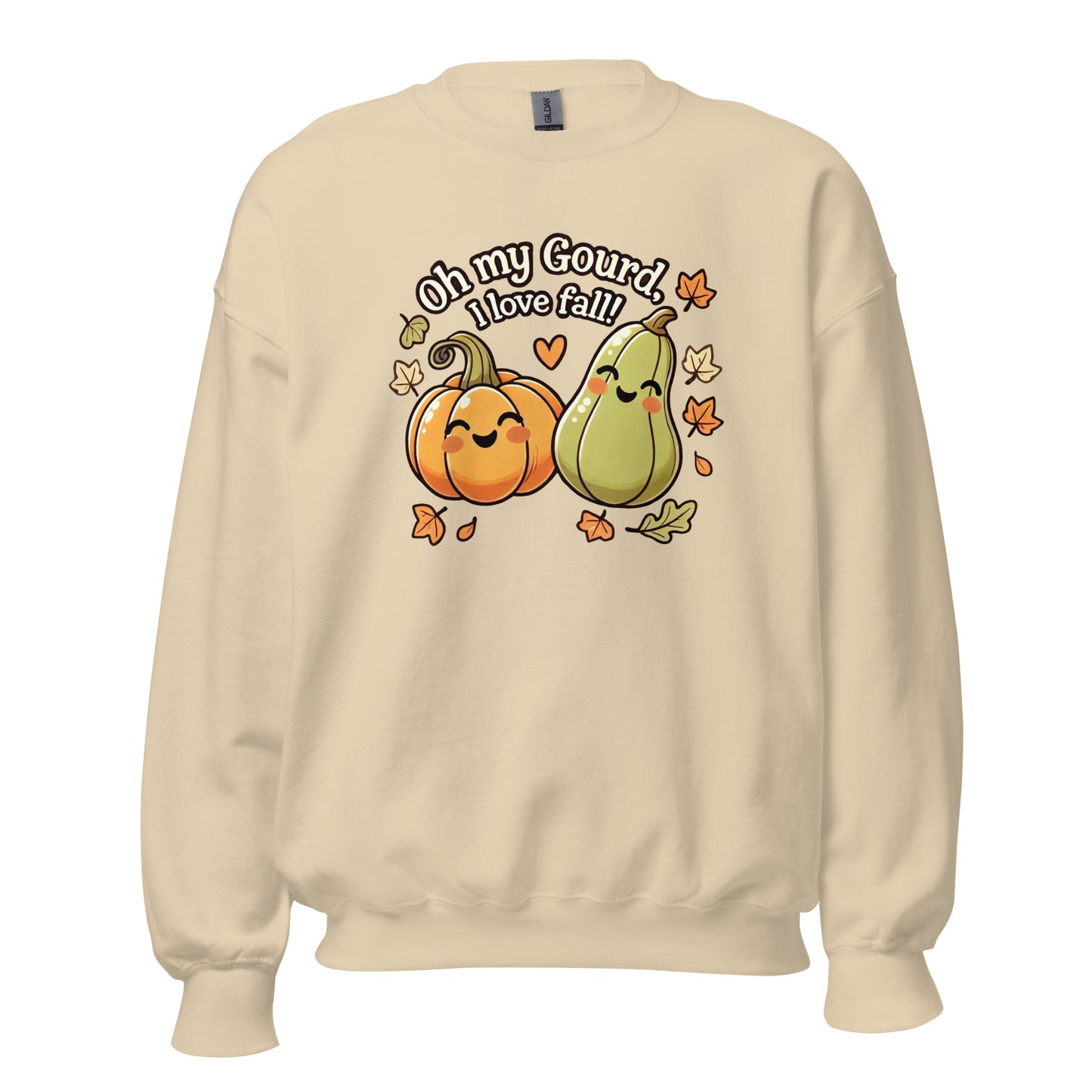 Unisex Fall Printed Sweatshirt – "Oh My Gourd, I Love Fall" – Cozy Unisex Fall Sweatshirt for Autumn Lovers - Occasion Nation Studio