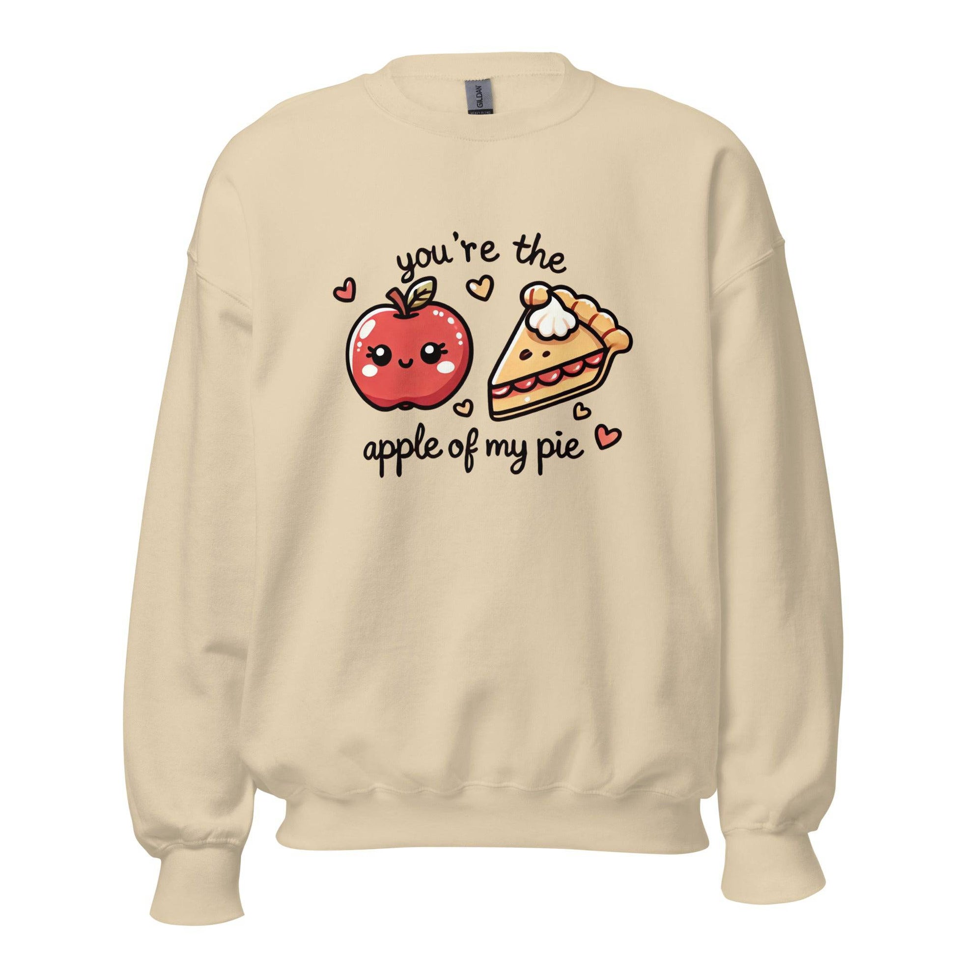 Unisex Fall Printed Sweatshirt – "You're The Apple Of My Pie" – Cozy Fall Sweatshirt for Apple Lovers" - Occasion Nation Studio