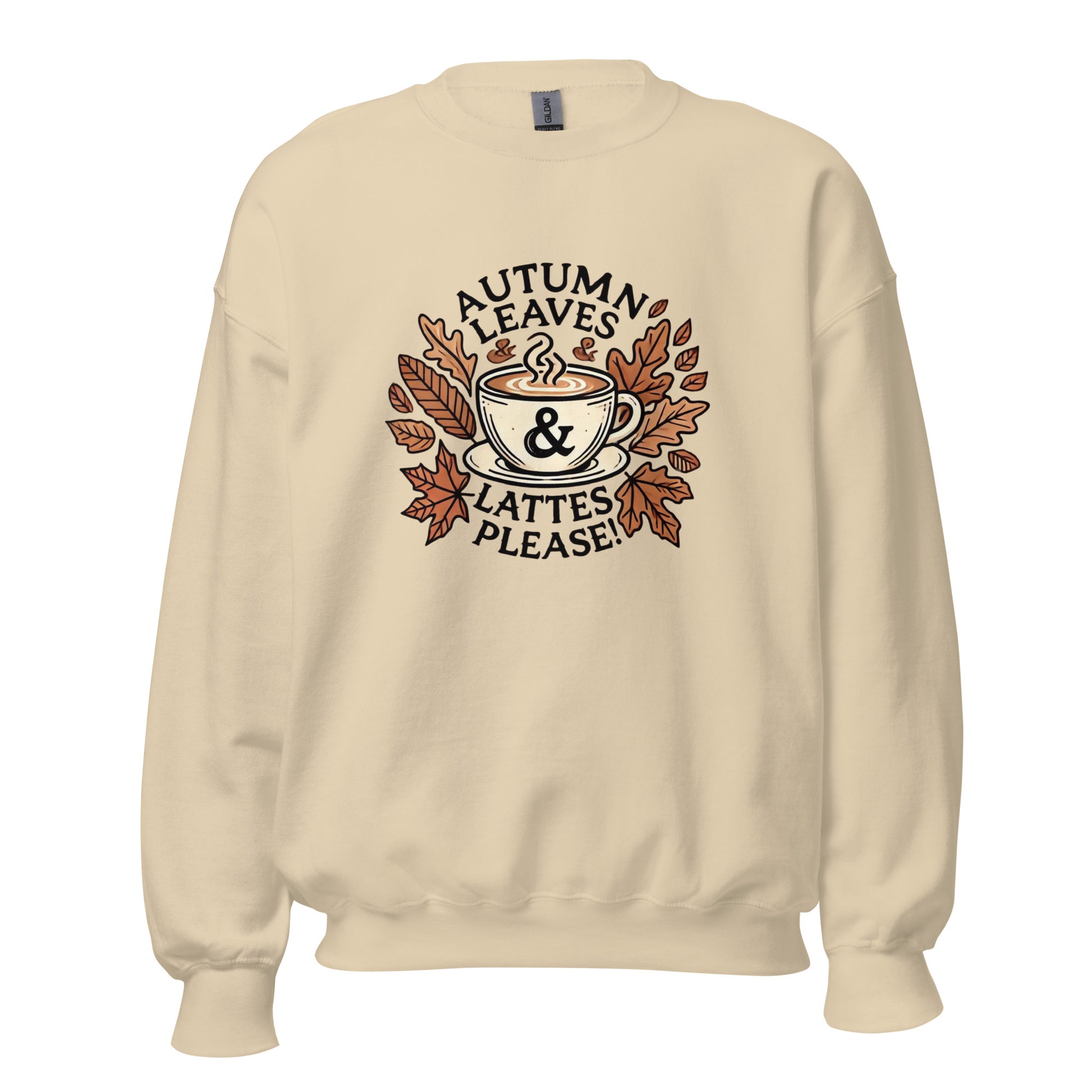 Unisex Fall Printed Sweatshirt – "Autumn Leaves, Lattes Please!" – Cozy Fall Sweatshirt for Autumn Lovers - Occasion Nation Studio