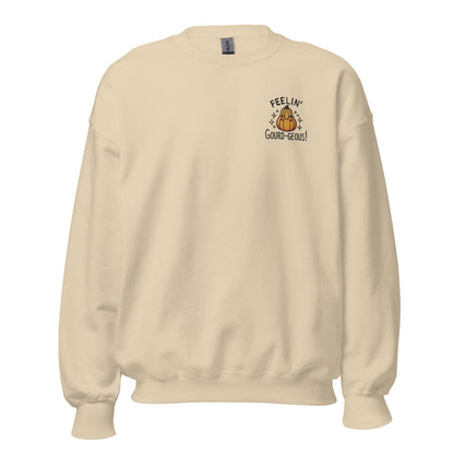 Unisex Fall Embroidered Sweatshirt – "Feelin' Gourd-Geous" – Cozy Fall Sweatshirt for Autumn Lovers - Occasion Nation Studio