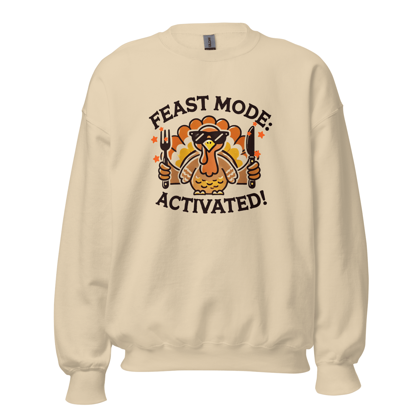 Sand - Thanksgiving Sweatshirt - Feast Mode: Activated!