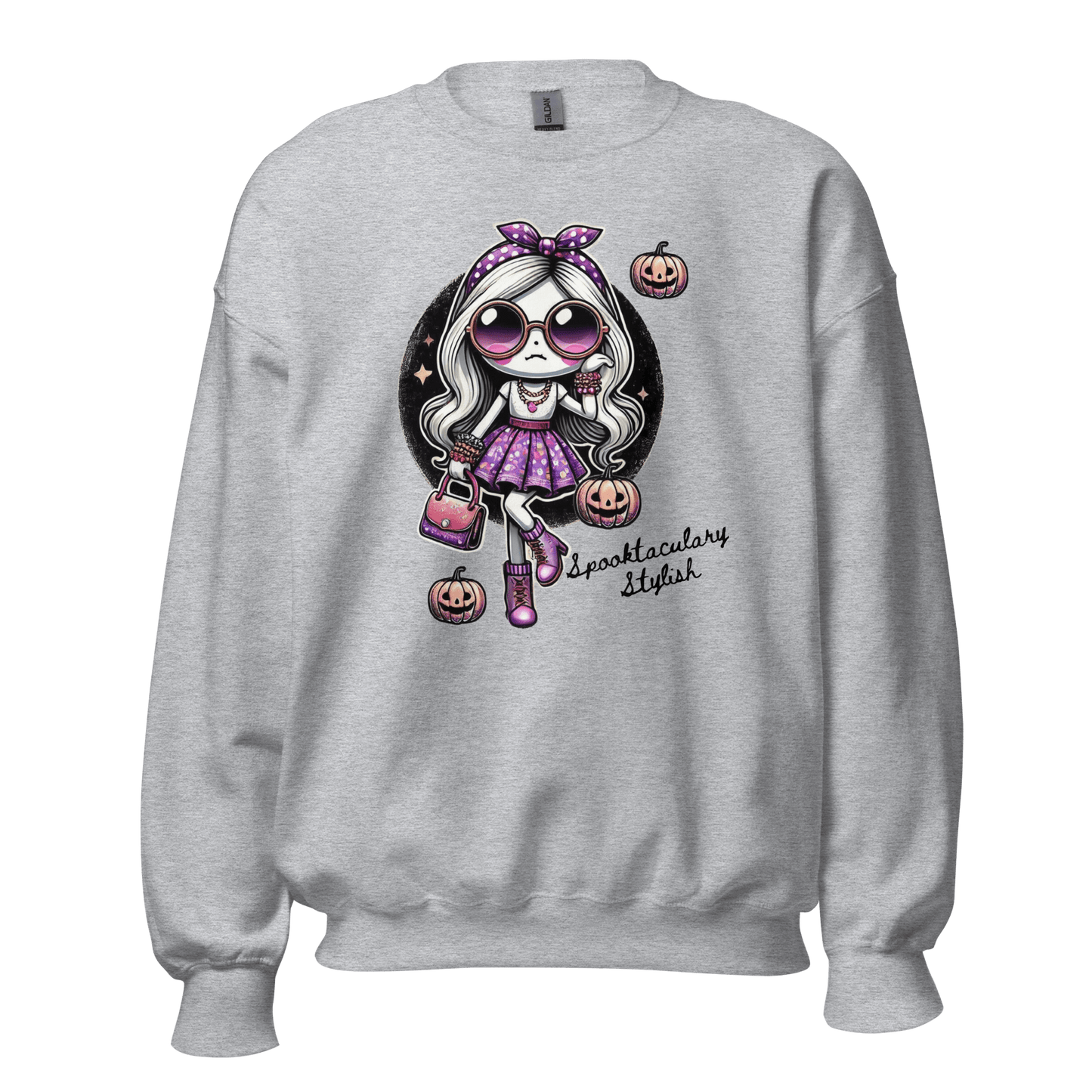 Unisex Halloween Printed Sweatshirt – "Spooktacularly Stylish" – Fun Halloween Sweatshirt - Occasion Nation Studio