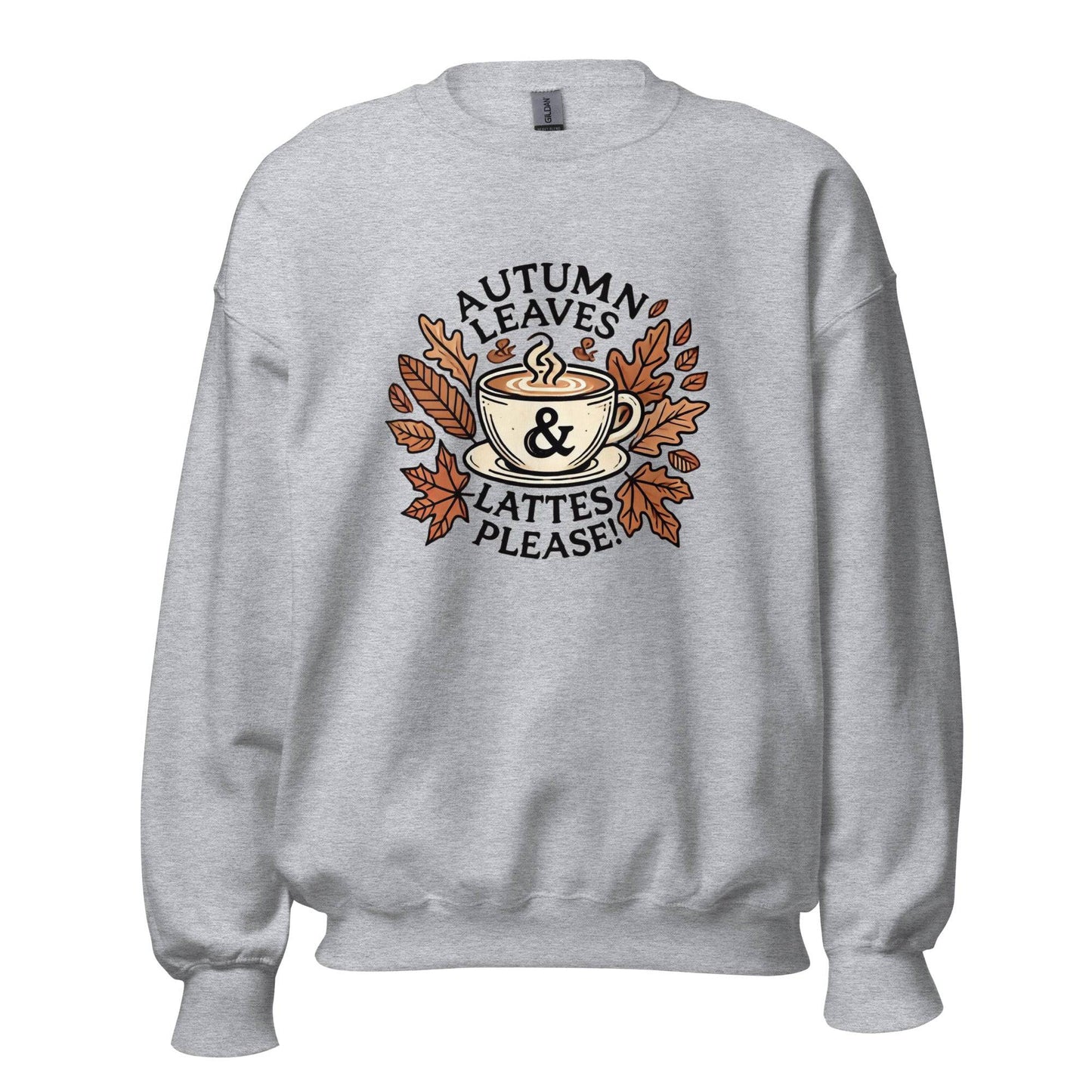 Unisex Fall Printed Sweatshirt – "Autumn Leaves, Lattes Please!" – Cozy Fall Sweatshirt for Autumn Lovers - Occasion Nation Studio