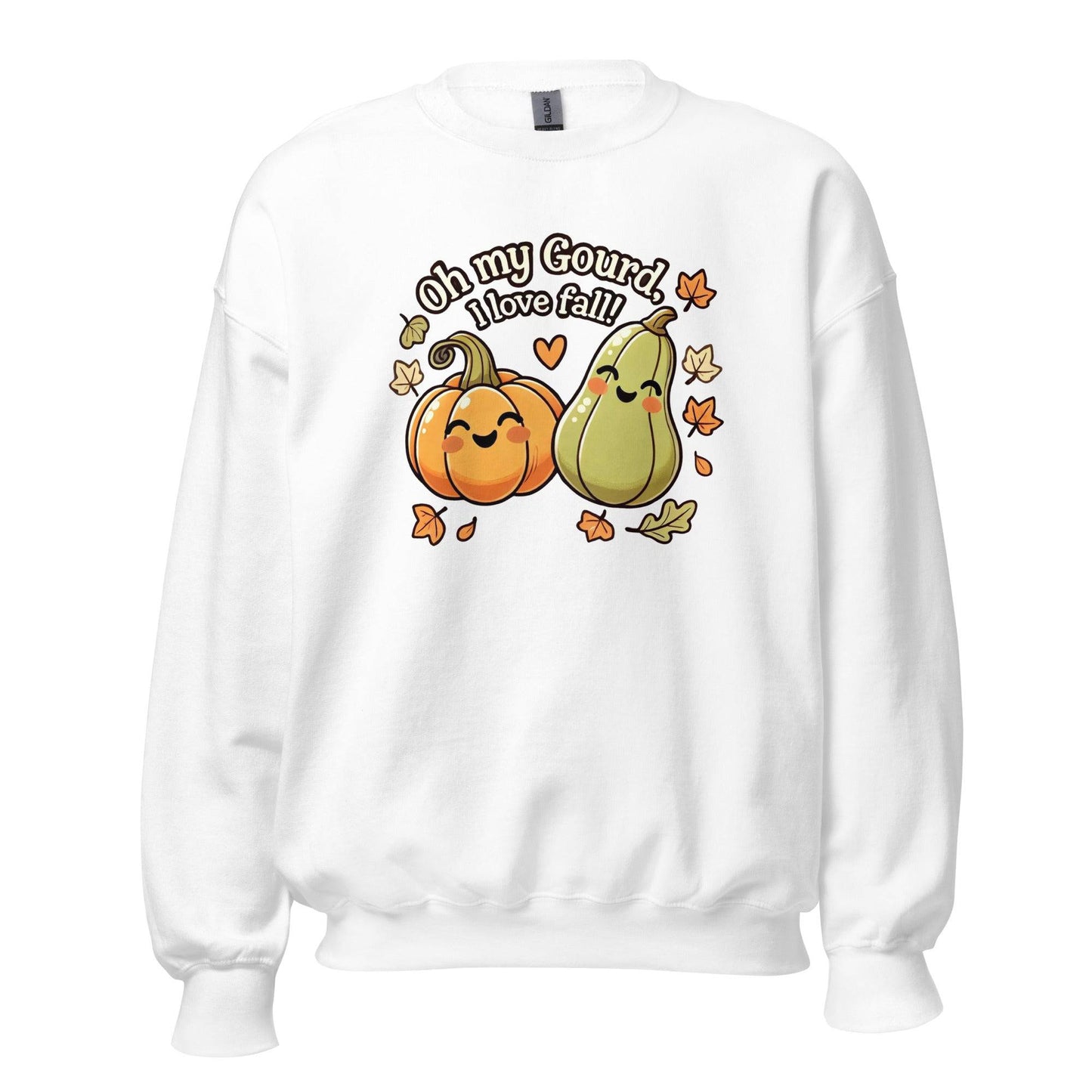 Unisex Fall Printed Sweatshirt – "Oh My Gourd, I Love Fall" – Cozy Unisex Fall Sweatshirt for Autumn Lovers - Occasion Nation Studio