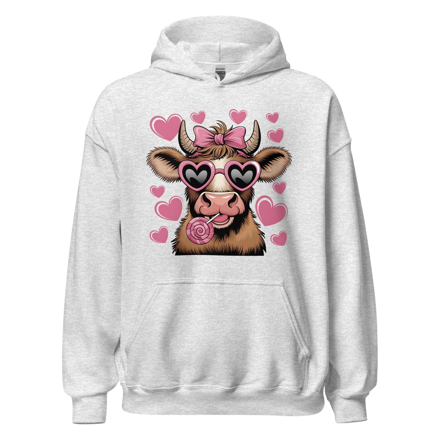 Love Highland Pink - Cozy Valentine’s Day Hoodie - Romantic Designs for 2025 - Occasion Nation Studio